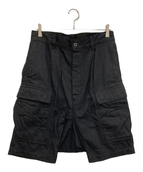 RICK OWENS DRKSHDW（リックオウエンス ダークシャドウ）RICK OWENS DRKSHDW (リックオウエンス ダークシャドウ) Denim Cargo Shorts DL01B7391-BLKGJP ブラック サイズ:32の古着・服飾アイテム