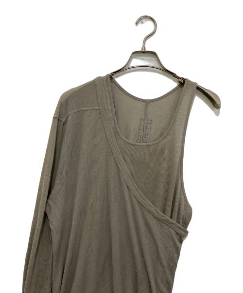 RICK OWENS（リックオウエンス）RICK OWENS (リックオウエンス) banana Layered T-shirt　RU02C7254-RC グレー サイズ:Lの古着・服飾アイテム