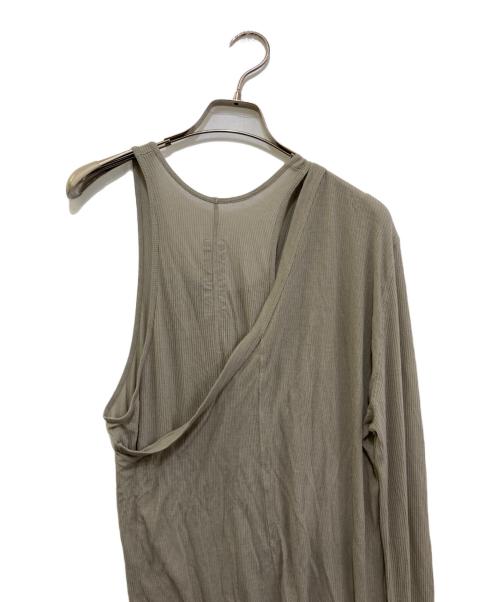 RICK OWENS（リックオウエンス）RICK OWENS (リックオウエンス) banana Layered T-shirt　RU02C7254-RC グレー サイズ:Lの古着・服飾アイテム