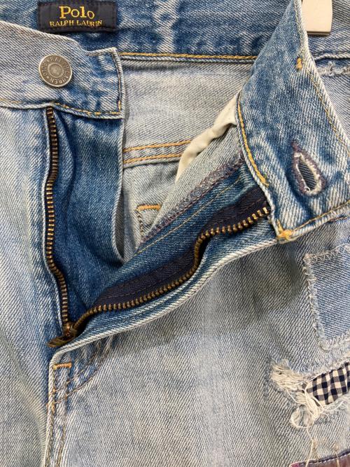 POLO RALPH LAUREN（ポロ・ラルフローレン）POLO RALPH LAUREN (ポロ・ラルフローレン) パッチワークデニムパンツ インディゴ サイズ:25の古着・服飾アイテム