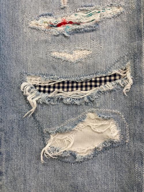POLO RALPH LAUREN（ポロ・ラルフローレン）POLO RALPH LAUREN (ポロ・ラルフローレン) パッチワークデニムパンツ インディゴ サイズ:25の古着・服飾アイテム