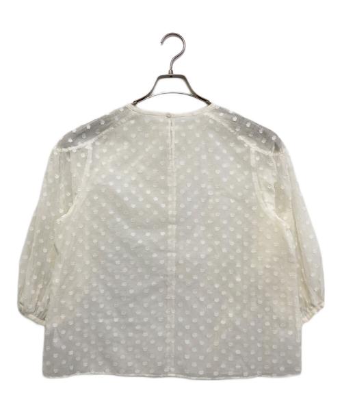BALLSEY（ボールジィ）BALLSEY (ボールジィ) フラワーカットジャカード パフスリーブブラウス ホワイト サイズ:36の古着・服飾アイテム