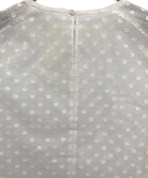 BALLSEY（ボールジィ）BALLSEY (ボールジィ) フラワーカットジャカード パフスリーブブラウス ホワイト サイズ:36の古着・服飾アイテム
