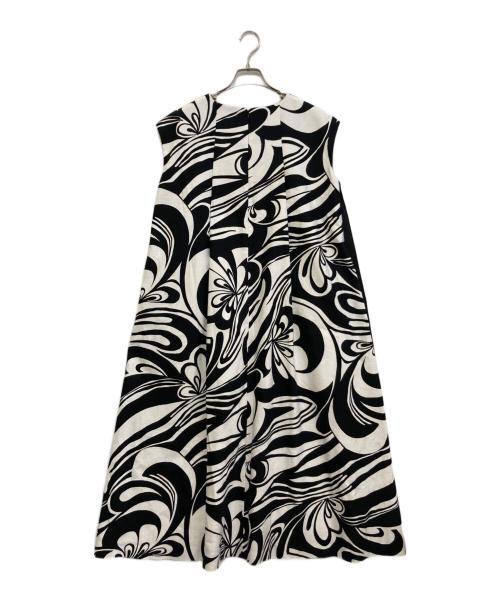 ADORE（アドーア）ADORE (アドーア) モノトーンフラワープリントワンピース ブラック サイズ:38の古着・服飾アイテム