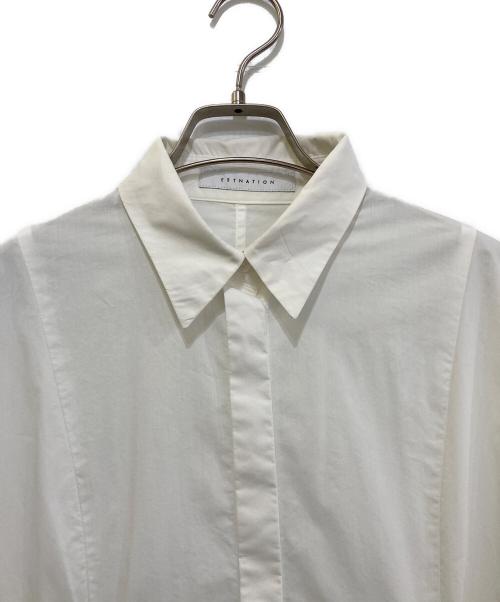 ESTNATION（エストネーション）ESTNATION (エストネーション) ウエストリボンシャツワンピース ホワイト サイズ:38の古着・服飾アイテム