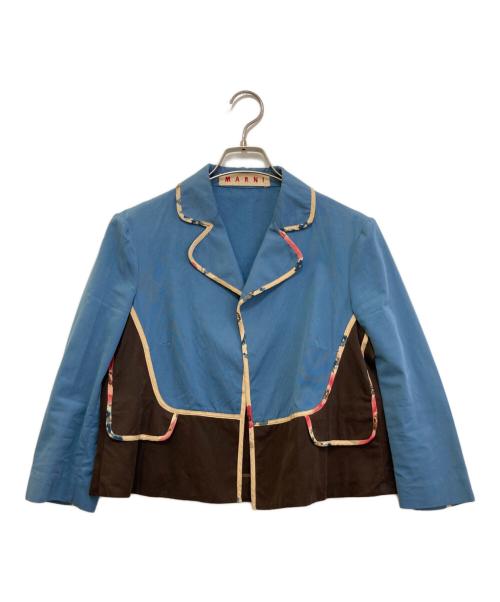 MARNI（マルニ）MARNI (マルニ) フラワーパピングジャケット ブルー サイズ:42の古着・服飾アイテム