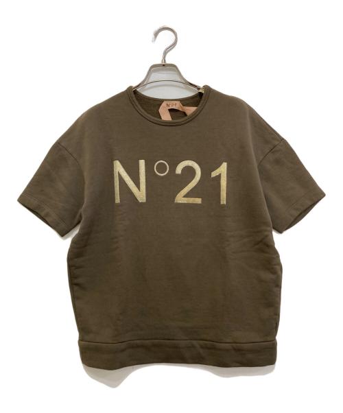 N°21（ヌメロヴェントゥーノ）N°21 (ヌメロヴェントゥーノ) ロゴ半袖スウェット ブラウン サイズ:36の古着・服飾アイテム