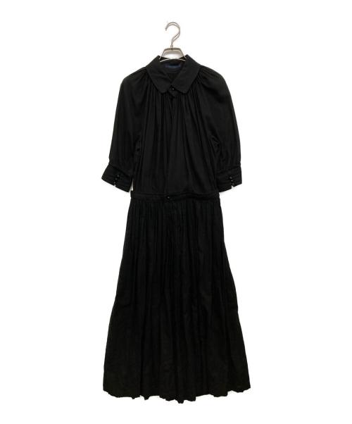 REGULATION Yohji Yamamoto（レギュレーションヨウジヤマモト）REGULATION Yohji Yamamoto (レギュレーションヨウジヤマモト) ギャザーワンピース FX-C51-005 ブラック サイズ:2の古着・服飾アイテム