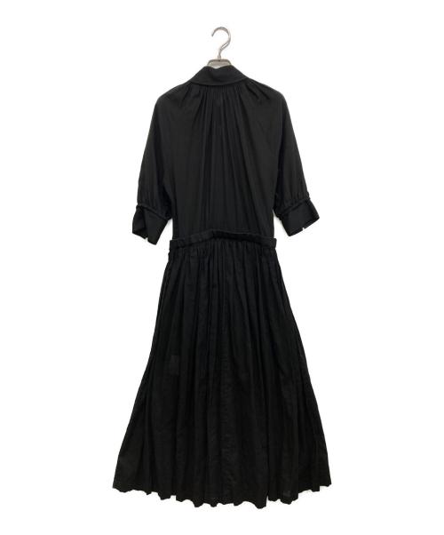 REGULATION Yohji Yamamoto（レギュレーションヨウジヤマモト）REGULATION Yohji Yamamoto (レギュレーションヨウジヤマモト) ギャザーワンピース FX-C51-005 ブラック サイズ:2の古着・服飾アイテム