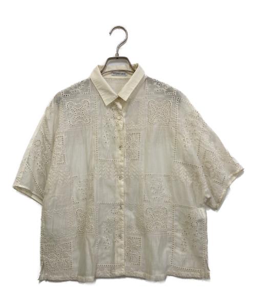 NOMBRE IMPAIR（ノンブルアンペール）NOMBRE IMPAIR (ノンブルアンペール) テンセル刺繍 衿付きショートシャツ アイボリー サイズ:Fの古着・服飾アイテム