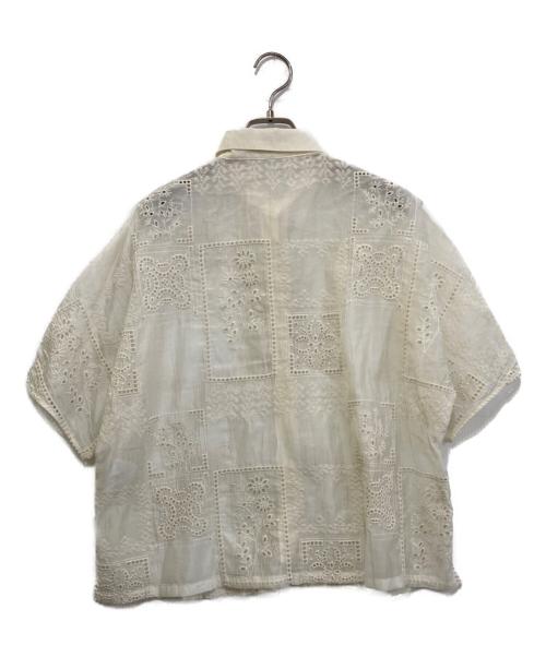 NOMBRE IMPAIR（ノンブルアンペール）NOMBRE IMPAIR (ノンブルアンペール) テンセル刺繍 衿付きショートシャツ アイボリー サイズ:Fの古着・服飾アイテム