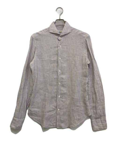 giannetto（ジャンネット）giannetto (ジャンネット) リネンシャツ パープル サイズ:15/38の古着・服飾アイテム