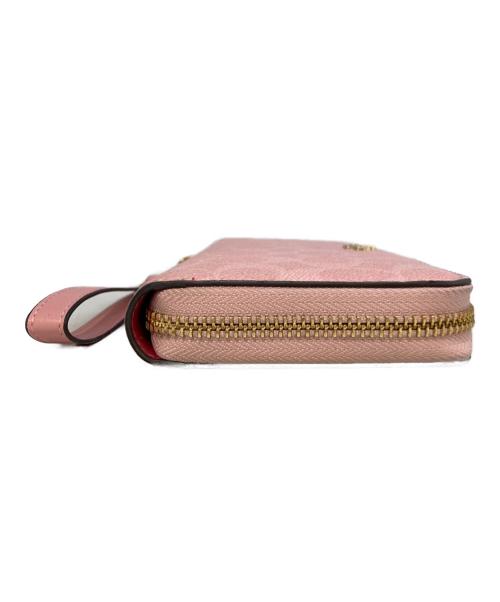 COACH（コーチ）COACH (コーチ) シグネチャーラウンドジップウォレット　CW778 ピンクの古着・服飾アイテム