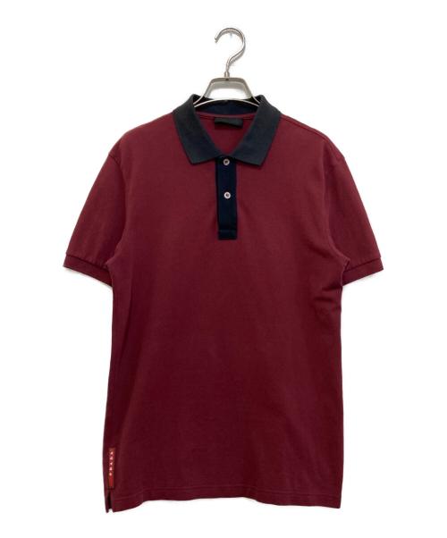 PRADA（プラダ）PRADA (プラダ) ラバーロゴポロシャツ レッド サイズ:Mの古着・服飾アイテム