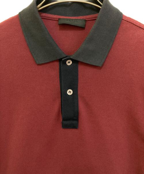 PRADA（プラダ）PRADA (プラダ) ラバーロゴポロシャツ レッド サイズ:Mの古着・服飾アイテム