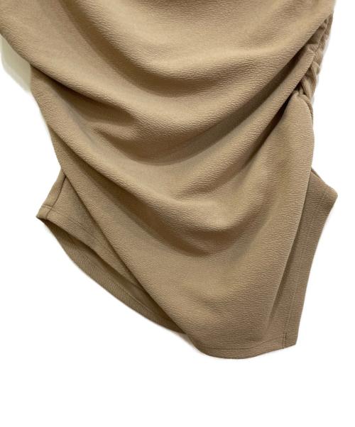polaura（ポロ―ラ）polaura (ポロ―ラ) アシンメトリードレープトップス ブラウン サイズ:FREEの古着・服飾アイテム