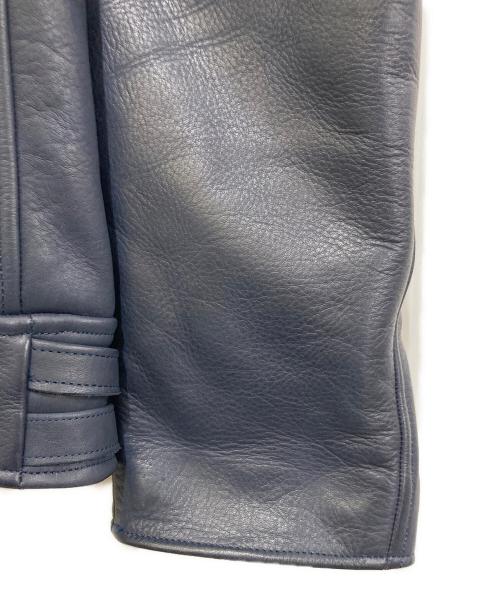 ROUGH AND RUGGED（ラフアンドラゲッド）ROUGH AND RUGGED (ラフアンドラゲッド) レザーライダースジャケット ネイビー サイズ:2の古着・服飾アイテム