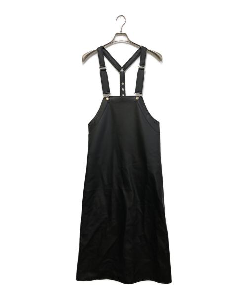 THE RERACS（ザ リラクス）THE RERACS (ザ リラクス) フェイクレザーエプロンドレス ブラック サイズ:36の古着・服飾アイテム