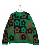 KENZOケンゾー）の古着「BOKE CHECKERBOARD JUMPERニット　FD65PU4043CH」｜グリーン