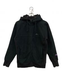 stussy×Champion（ステューシー×チャンピオン）の古着「ジップパーカー　C8-J136」｜ブラック