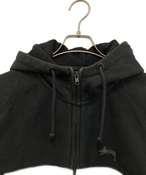stussy（ステューシー）stussy (ステューシー) Champion (チャンピオン) ジップパーカー　C8-J136 ブラック サイズ:SMALLの古着・服飾アイテム
