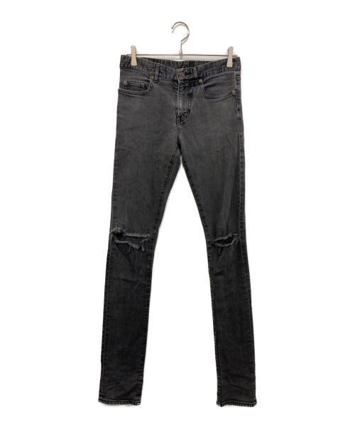 Saint Laurent Paris（サンローランパリ）Saint Laurent Paris (サンローランパリ) クラッシュスキニーデニムパンツ ブラック サイズ:27の古着・服飾アイテム
