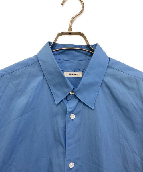 INTERIM（インテリム）INTERIM (インテリム) HICOUNT TYPEWRITER DEADSTOCK FABRIC HYPER BIG S/S OPEN COLLAR SHIRT ブルー サイズ:不明(実寸をご参考下さい)の古着・服飾アイテム