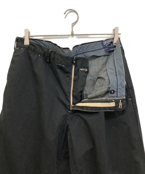 POLO RALPH LAUREN（ポロ・ラルフローレン）POLO RALPH LAUREN (ポロ・ラルフローレン) ステッチデザイン製品染めパンツ ブラック サイズ:36の古着・服飾アイテム