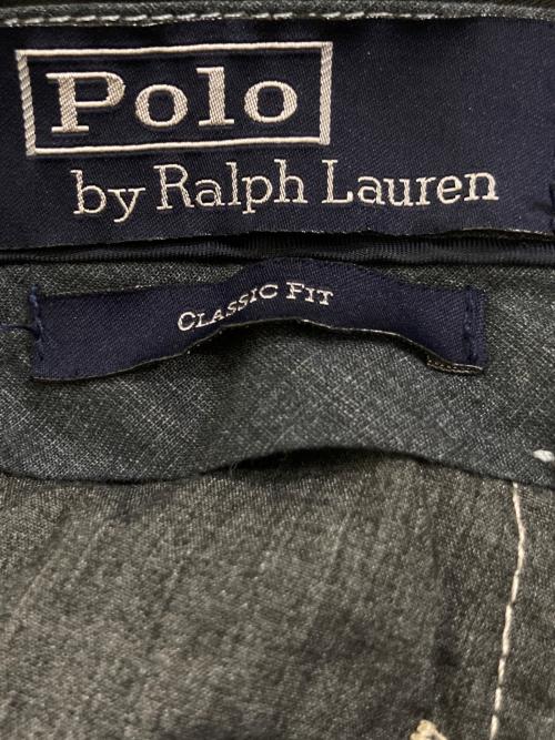 POLO RALPH LAUREN（ポロ・ラルフローレン）POLO RALPH LAUREN (ポロ・ラルフローレン) ステッチデザイン製品染めパンツ ブラック サイズ:36の古着・服飾アイテム