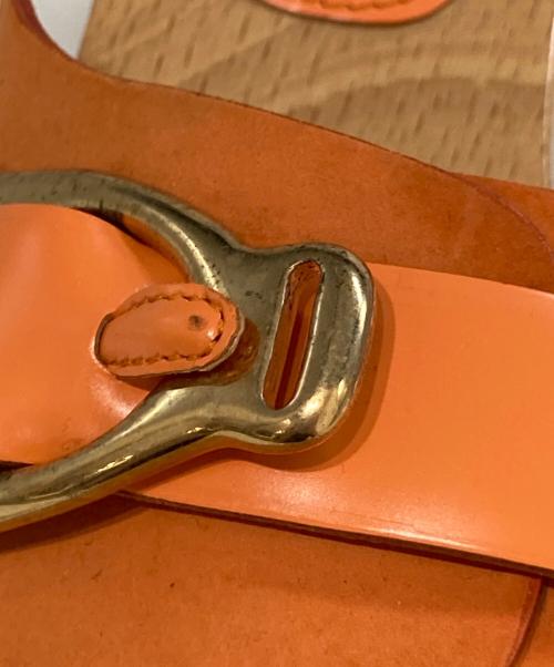 CELINE（セリーヌ）CELINE (セリーヌ) ウッドソールサンダル オレンジ サイズ:36の古着・服飾アイテム