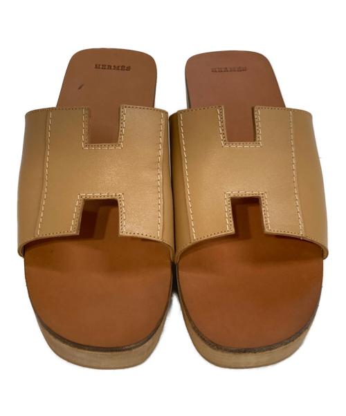 HERMES（エルメス）HERMES (エルメス) ケブラー ウッドソールサンダル ベージュ サイズ:37の古着・服飾アイテム