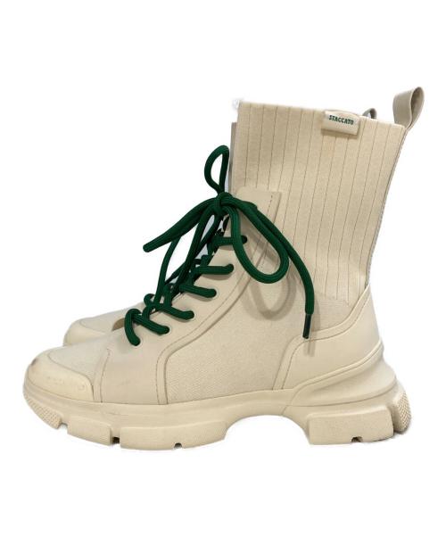STACCATO（スタッカート）STACCATO (スタッカート) ソックスブーツ ベージュ サイズ:23.5ｃｍの古着・服飾アイテム