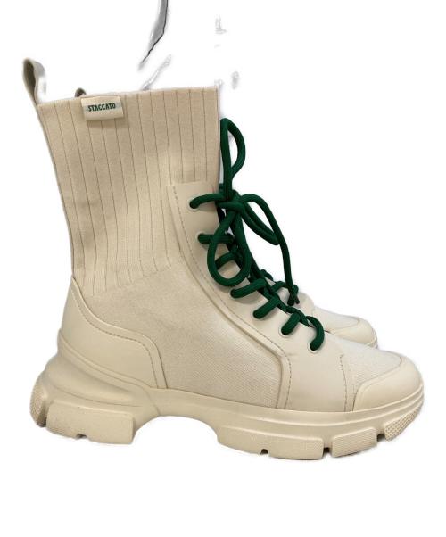 STACCATO（スタッカート）STACCATO (スタッカート) ソックスブーツ ベージュ サイズ:23.5ｃｍの古着・服飾アイテム