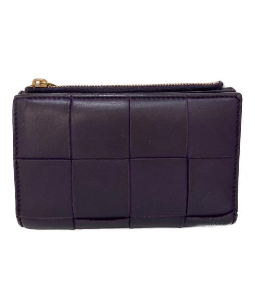 BOTTEGA VENETA（ボッテガベネタ）BOTTEGA VENETA (ボッテガベネタ) マキシ イントレチャート 2つ折り財布 パープルの古着・服飾アイテム
