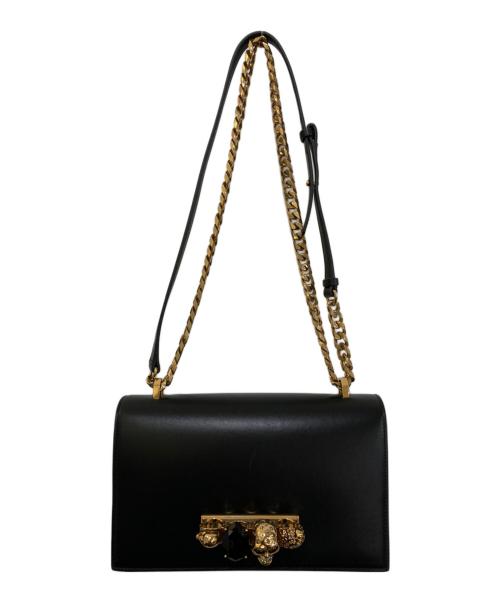 ALEXANDER McQUEEN（アレキサンダーマックイーン）ALEXANDER McQUEEN (アレキサンダーマックイーン) Calfskin Mini Jeweled Knuckle Satchel Black ブラックの古着・服飾アイテム
