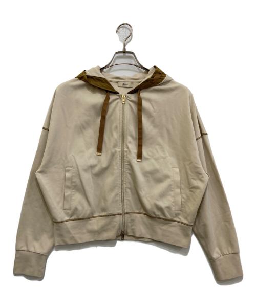 HERNO（ヘルノ）HERNO (ヘルノ) VISCOSE SWEATER ＆ NEW TECHNO TAFFETA パーカー　JC000056D ベージュ サイズ:42の古着・服飾アイテム