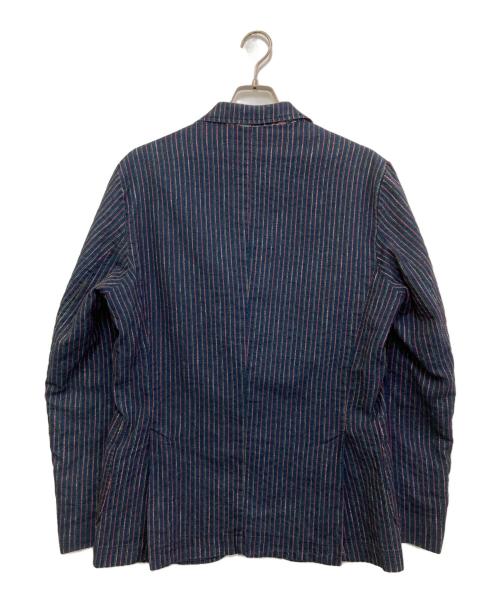 Bob（ボブ）Bob (ボブ) コットンリネンストライプ2Bジャケット ネイビー サイズ:50の古着・服飾アイテム
