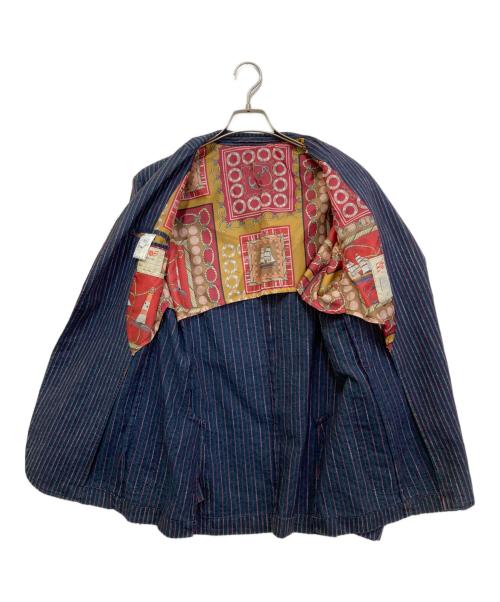 Bob（ボブ）Bob (ボブ) コットンリネンストライプ2Bジャケット ネイビー サイズ:50の古着・服飾アイテム