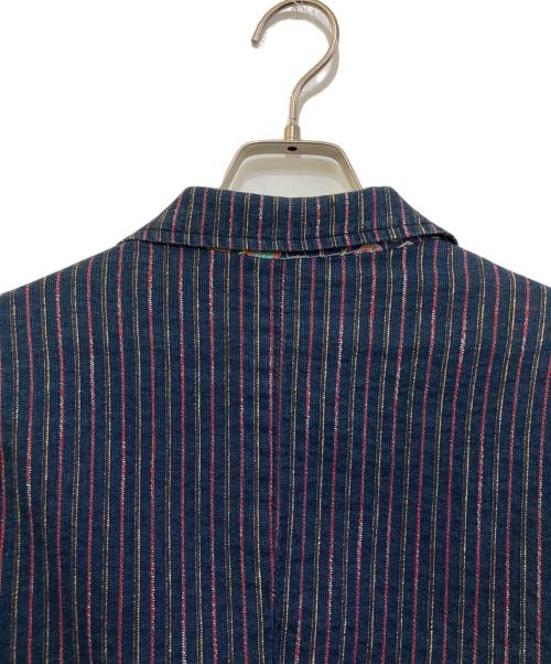 Bob（ボブ）Bob (ボブ) コットンリネンストライプ2Bジャケット ネイビー サイズ:50の古着・服飾アイテム