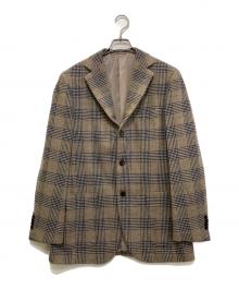 BEAMS F（ビームスエフ）の古着「ウールチェック3Bジャケット」｜ベージュ