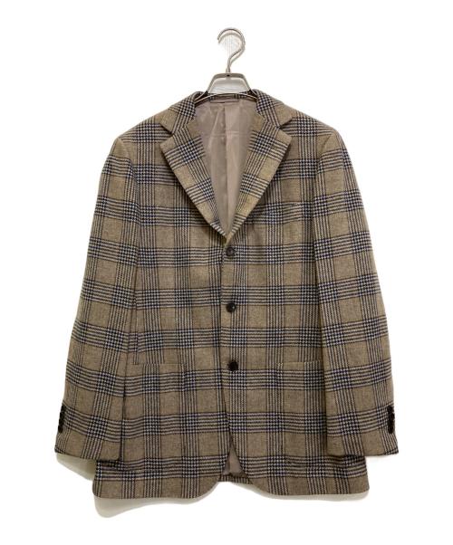 BEAMS F（ビームスエフ）BEAMS F (ビームスエフ) ウールチェック3Bジャケット ベージュ サイズ:50の古着・服飾アイテム