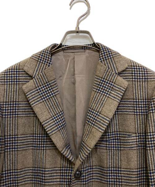 BEAMS F（ビームスエフ）BEAMS F (ビームスエフ) ウールチェック3Bジャケット ベージュ サイズ:50の古着・服飾アイテム