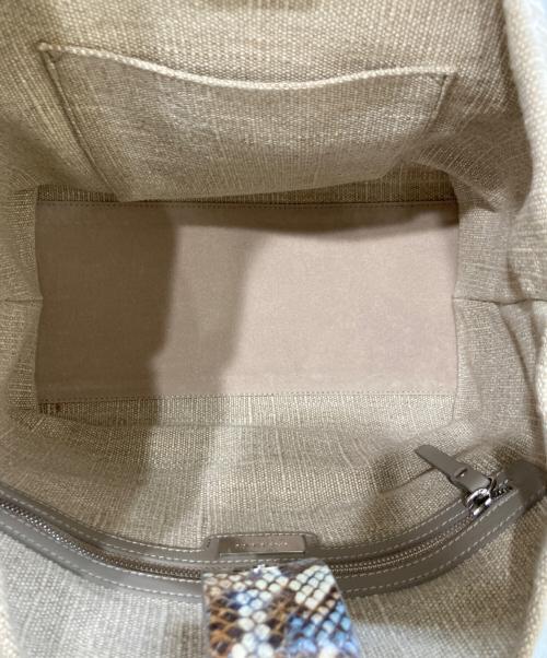 IACUCCI（イアクッチ）IACUCCI (イアクッチ) キャンバス切替トートバッグ ベージュの古着・服飾アイテム