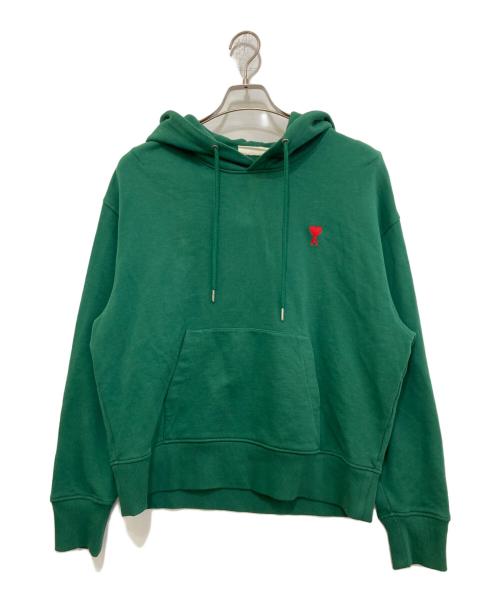 ami（アミ）ami (アミ) 刺繍パーカー　A21FJ008.730 グリーン サイズ:Lの古着・服飾アイテム