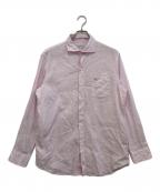 MACKINTOSH LONDONマッキントッシュ ロンドン）の古着「ストレッチリネンワイドカラーシャツ　G1M40504」｜ピンク
