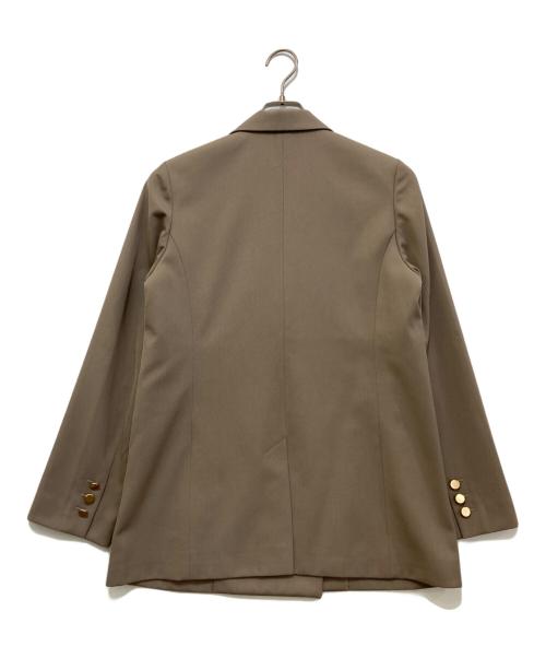 FRAY ID（フレイ アイディー）FRAY ID (フレイ アイディー) ダブルブレストピークドラペルジャケット ベージュの古着・服飾アイテム