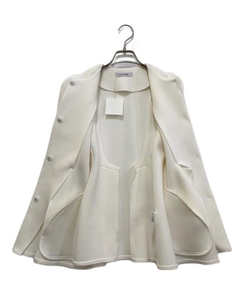 LAUBE（ローブ）LAUBE (ローブ) Double Knit Peplum Jacket　25SP-08 ホワイト サイズ:F 未使用品の古着・服飾アイテム