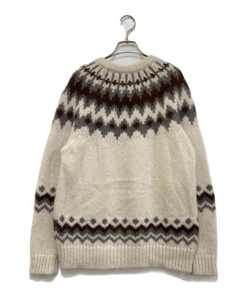 BATONER（バトナ―）BATONER (バトナ―) MOHAIR NORDIC CREW NECK アイボリー×グレー サイズ:2の古着・服飾アイテム