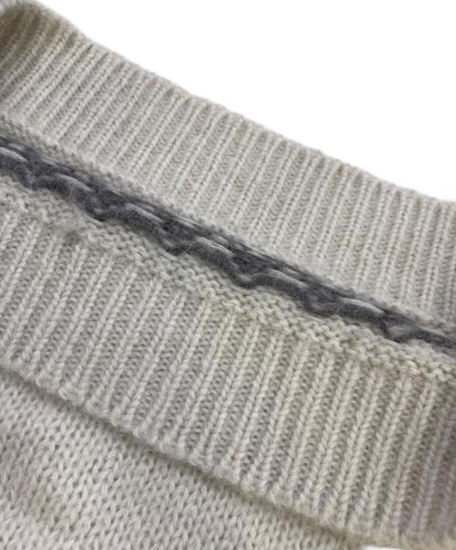 BATONER（バトナ―）BATONER (バトナ―) MOHAIR NORDIC CREW NECK アイボリー×グレー サイズ:2の古着・服飾アイテム