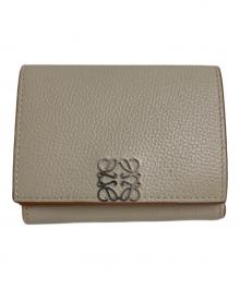 LOEWE（ロエベ）の古着「アナグラム トライフォールド ウォレット C821TR2X02」｜グレー×ブラウン